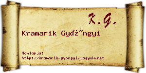 Kramarik Gyöngyi névjegykártya