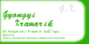 gyongyi kramarik business card